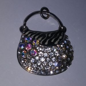 Lolita Zebra Striped Flower Purse Necklace - Pendant Only